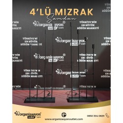 Mızrak Şamdan 4’lü Fırın Boya Siyah | Dekoratif Organizasyon Şamdanı